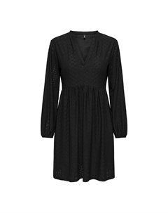 Платье короткое из английской вышивки черный Only