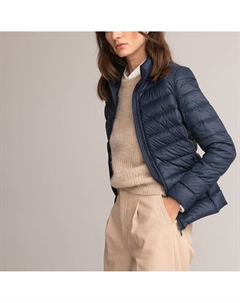 Сверхлегкий пуховик со стеганым воротником-стойкой синий La redoute collections