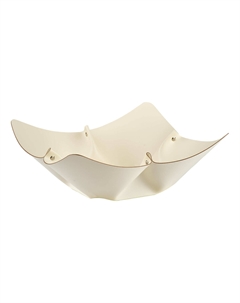 Фруктовница для сервировки стола из натуральной кожи 45 см белый So'home