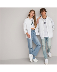 Рубашка с длинными рукавами унисекс белый La redoute collections