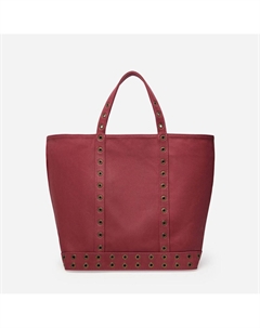 Сумка-шоппер из кожи с люверсами M красный Laredoute