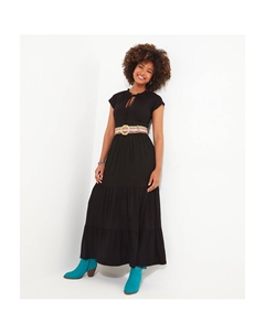 Платье длинное с воланом Halle черный Laredoute