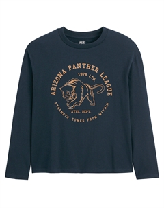 Лонгслив с анималистичным принтом синий Laredoute