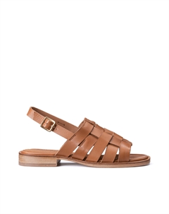 Сандалии из кожи плетеные Rene каштановый Laredoute