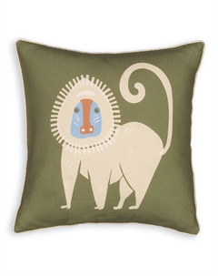 Подушка осветленный хлопок Julian зеленый Laredoute