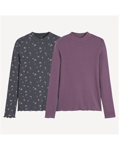 Водолазки в рубчик 2 шт серый La redoute collections