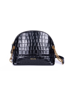 Закругленная кожаная сумка с ремешком JULIET черный Laredoute