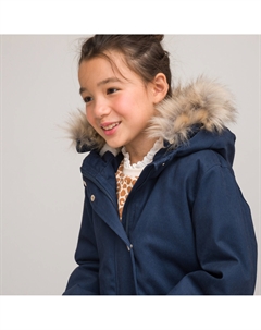 Теплая парка с капюшоном и подкладкой из шерпы синий La redoute collections