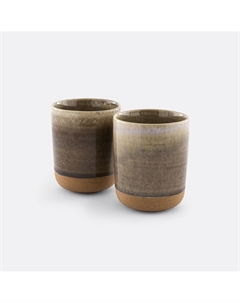 Набор из 2 кружек из эмалированной керамики Bisceto серый Laredoute