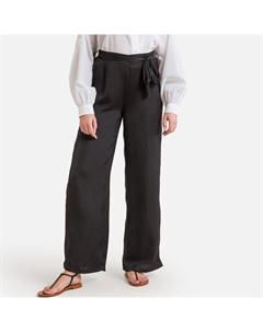 Брюки широкие с завязками черный Vero moda