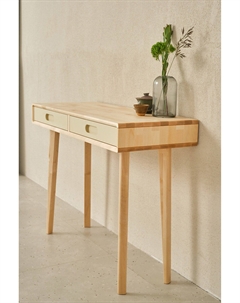 Стол письменный из массива березы желтый Laredoute