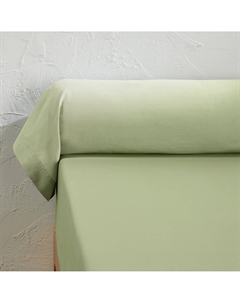 Наволочка на подушку-валик однотонная из стираного хлопка Scenario зеленый Laredoute