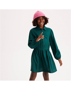 Платье на пуговицах зеленый La redoute collections