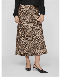 Атласная леопардовая юбка с высокой талией другие Vila