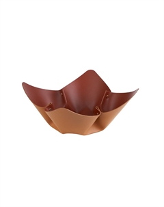 Фруктовница для сервировки стола из натуральной кожи 35 см каштановый Laredoute
