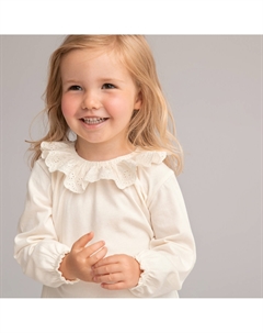 Комплект из 2-х футболок с рюшей по воротнику розовый Laredoute