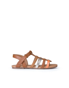 Сандалии с застежкой на липучке каштановый Laredoute