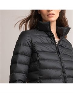 Сверхлегкий пуховик со стеганым воротником-стойкой черный La redoute collections