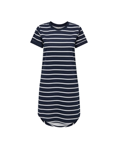 Платье-футболка в полоску с короткими рукавами синий Laredoute