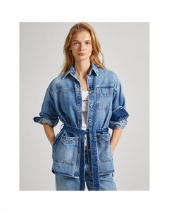 Куртка из джинсовой ткани с завязками синий Laredoute