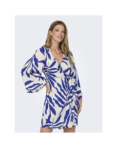 Платье с запахом с принтом белый Jdy