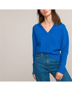 Пуловер с V-образным вырезом синий Laredoute