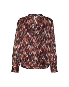 Блузка с принтом и V-образным вырезом красный Vero moda