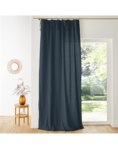 Штора из смешанной ткани с завязками и люверсами Lincot синий Laredoute