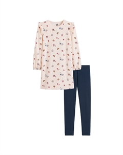 Пижама ночная рубашка с леггинсами синий La redoute collections