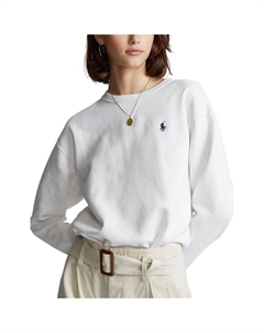 Свитшот с круглым вырезом и длинными рукавами белый Laredoute