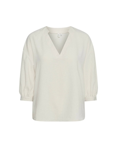 Блузка с напускными рукавами V-образным воротником бежевый Vero moda