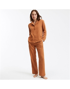 Пижама из хлопчатобумажной газовой ткани каштановый La redoute collections