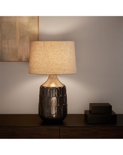 Настольная лампа из керамики и льна Synn каштановый Laredoute