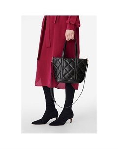 Сумка-шоппер S из стеганой кожи черный Laredoute