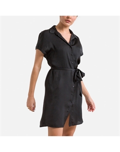 Платье-рубашка укороченное черный Laredoute