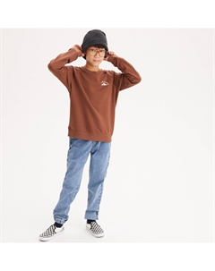 Свитшот с круглым вырезом из мольтона каштановый Laredoute