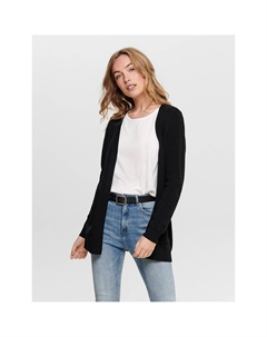 Кардиган средней длины из тонкого трикотажа черный Only