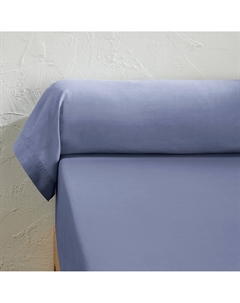 Наволочка на подушку-валик однотонная из стираного хлопка Scenario синий Laredoute