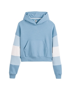 Свитшот с капюшоном из мольтона  синий Laredoute