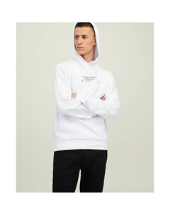 Свитшот с капюшоном и рисунком белый Jack & jones