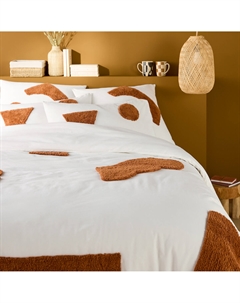 Пододеяльник из хлопка с ворсом Balanka белый La redoute interieurs