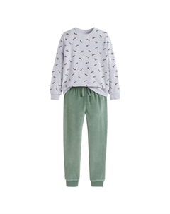 Пижама из велюра серый La redoute collections