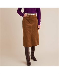 Юбка расклешенная из вельвета каштановый Laredoute
