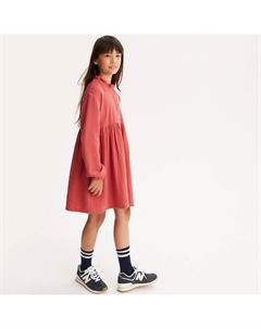 Платье из газовой хлопчатобумажной ткани прямое на пуговицах красный La redoute collections