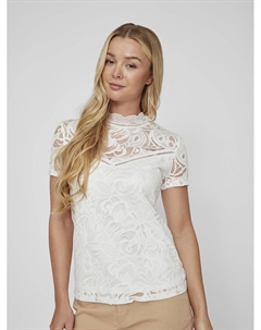 Блузка из кружева короткие рукава белый Vila