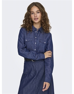 Рубашка из джинсовой ткани синий Jdy