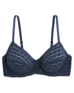 Кружевной бюстгальтер с эффектом пуш-ап Meylo синий La redoute collections