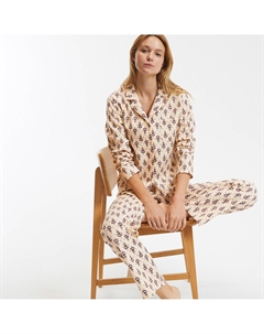 Пижама фланелевая с принтом разноцветный Laredoute