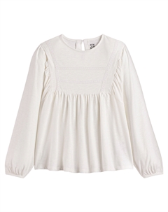 Лонгслив с объемными рукавами бежевый La redoute collections