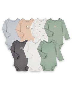 Комплект из 7 боди с длинными рукавами и принтом разноцветный La redoute collections